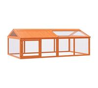 Cage à Oiseaux, Volière à Oiseaux Extérieur Cage à Perroquet Enclos Animaux Marron 200x112,5x74 cm Bois Massif de pin