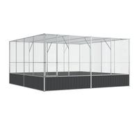 Cage à Oiseaux, Volière à Oiseaux Extérieur Cage à Perroquet Volière argenté 418x414x212 cm Acier