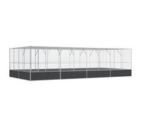 Cage à Oiseaux, Volière à Oiseaux Extérieur Cage à Perroquet Volière avec Extension argenté 832x414x212 cm Acier