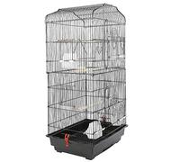 Cage à Oiseaux, Volière Oiseaux,Volière Oiseaux avec Poignée Portable à Perruches/Canaris/Calopsitte,La Cage d'oiseau canari Perroquet Convient à Toutes Sortes d'oiseaux,46 * 36 * 92cm