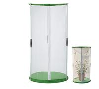 Cage à papillons, habitat des papillons, boîtier en maille cylindrique transparente avec fermeture éclair sur le dessus pour un accès facile, parfait pour l'observation des insectes et la protection