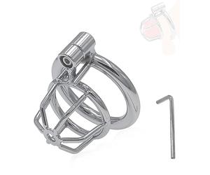 Cage à pénis Cage de chasteté en métal Cage à pénis mâle avec vis Cage de chasteté Cage de chasteté Ceinture de chasteté extrême Hommes Masturbation SM Sex Toy(40mm)