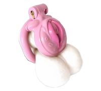 Cage à pénis coquine - Ceinture de chasteté avec design de chatte, 4 tailles de cockrings, sextoy léger en plastique pour le bondage, le BDSM et le confort à long terme