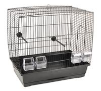Cage À Perroquet Flamingo Selma 2 Noire 55,5x34x51,5cm Tiroir En Plastique
