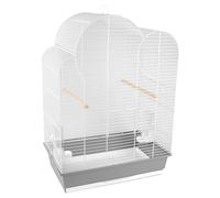 Cage À Perroquet Flamingo Wammer 1 Blanche 54x34x75 Cm Avec Gamelle Et Perchoir