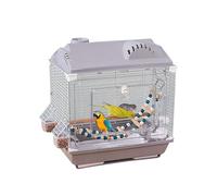 Cage à perruches | Cage de transport portable respirante anti-éclatement | Cage à oiseaux portable avec bouteille d'eau et perchoir - Pour inséparables, conures, cacatoès, canaris, maison