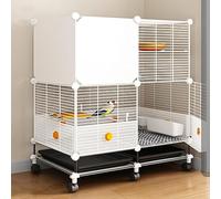 Cage à perruches pour Oiseaux, Conception de Cage à Oiseaux avec roulettes et Plateau, avec Plate-Forme/Support pour Oiseaux/2 Bols de Nourriture/Plateau Coulissant ()