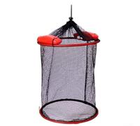 Cage à poisson pliable portable avec bouée intégrée pour une flottabilité fiable - Construction en nylon - Convient pour divers scénarios de pêche et profondeurs d'eau (25 x 30 cm)
