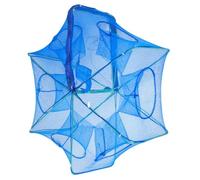 Cage à Poissons Carrée Pliable en Nylon Bleu pour Eau Douce et Mer