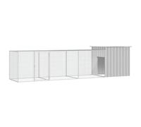 Cage à poules 400 x 91 x 100 cm en acier galvanisé - enclos stable avec porte verrouillable et cage d'extension pour petits animaux