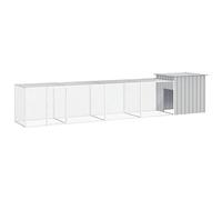 Cage à poules 500 x 91 x 100 cm en acier galvanisé pour poules, canards, petits animaux avec porte verrouillable et enclos d'extension