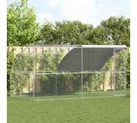 Cage à poules Argenté Acier et PE Maison moderne pour Habitat extérieur vidaXL v