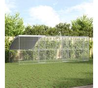 Cage à poules Argenté Acier et PE Maison moderne pour Habitat extérieur vidaXL v