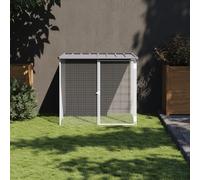 Cage À Poules Avec Toit & Maille Ventilée Gris Clair 103x98x90 Cm Acier Galvanisé Gris