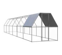 Cage à poules d'extérieur 2 x 12 x 2 m en acier galvanisé avec toit résistant aux UV et serrure de sécurité pour poules, canards, petits animaux et grands oiseaux comme enclos extérieur robuste et