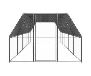 Cage à poules d'extérieur 3 x 10 x 2 m en acier galvanisé et polyéthylène - Enclos robuste pour petits animaux - Résistant aux intempéries et durable - Idéal pour la volaille et les animaux