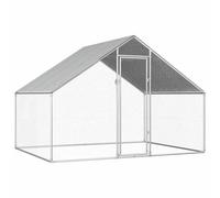Cage à poules d'extérieur en acier galvanisé 2,75 x 2 x 1,92 m | Pour poules, canards, grands oiseaux, volières, toit en polyéthylène, château, montage facile
