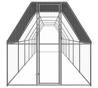 Cage à poules d'extérieur en acier galvanisé 2 x 12 x 2 m - Enclos durable pour petits animaux - Résistant aux intempéries et sûr pour poules, lapins et plus encore