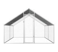 Cage à poules d'extérieur en acier galvanisé avec toit en polyéthylène | 2,75 x 4 x 1,92 m | Habitats et enclos pour petits animaux | Robuste et résistant aux intempéries pour une circulation libre