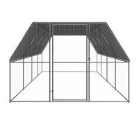 Cage à poules d'extérieur en acier galvanisé et polyéthylène 3 x 8 x 2 m - Enclos robuste pour petits animaux, résistant aux intempéries et durable - Idéal pour les poules et autres petits animaux