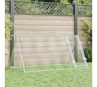 Cage à poules en acier galvanisé, 200 x 105 x 91 cm, argent, enclos extérieur robuste pour poules et petits animaux, avec porte pivotante, durable pour canards et lapins,