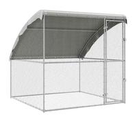 Cage à poules en acier galvanisé - vidaXL - Argenté - 200x200x200 cm - Toit en maille avec housse étanche