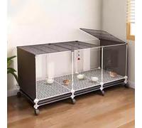 Cage À Poulet Transparente, Cage Caille avec Plateau Coulissant Et Roulette， Poulailler Rutin Clapier À Lapin Portable, Cage À Volaille pour Petits Animaux(Black,107 * 47 * 45cm)