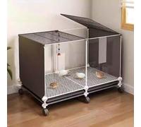 Cage À Poulet Transparente, Cage Caille avec Plateau Coulissant Et Roulette, Poulailler Rutin Clapier À Lapin Portable, Cage À Volaille pour Petits Animaux(Black,72 * 47 * 45cm)