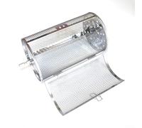 Cage à rôtir rotative en acier inoxydable pour rôtir les grains de café, les frites et le poulet frit, prend en charge une torréfaction uniforme et une manipulation facile des aliments (F)