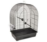 Cage À Sittich Flamingo Klara 2 Noire 45x28x62,5cm En Métal, Avec Accessoires
