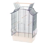 Cage À Sittich Flamingo Solor Sky Blanche, 49x31x65cm, Avec Perches Et Bols