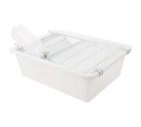 Cage à Souris de Laboratoire Résistante à Chaleur pour Élevage | PP et Acier Inoxydable, Couvercle Grillagé Ventilé avec Fermeture à Boucle, Blanc, pour Vivarium
