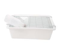 Cage à Souris de Recherche, PP et Acier Inoxydable, Couvercle Grillagé | Transparent pour Observation, Ventilation Renforcée, Autoclavable et Résistant à Chaleur, Blanc