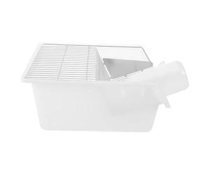 Cage à Souris de Recherche Rectangulaire, Acier Inoxydable et PP | Base Plastique, Couvercle Grillagé Ventilé, Empilable, pour Chercheurs et Techniciens, Gestion de Colonie