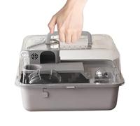 Cage à souris transparente avec roue de course - 30,5 cm - Pour petits animaux domestiques - Pour souris naines, gerbille, hérisson, petits animaux domestiques - Intérieur ou extérieur - Pour voyage