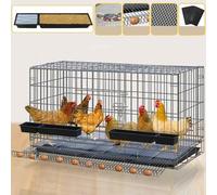 Cage à volaille pliable avec bac à ordures et récupérateur d'œufs, enclos polyvalent pour l'intérieur et l'extérieur, parc sécurisé pour petits animaux