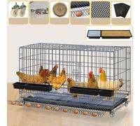 Cage à volaille pliable avec bac à ordures et récupérateur d'œufs, enclos polyvalent pour l'intérieur et l'extérieur, parc sécurisé pour petits animaux