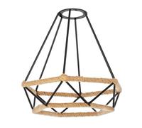 ledscom.de Cage Abat-jour avec corde de chanvre, diamant, noir, 200mm Ø