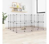 Vidaxl Cage Animaux De Compagnie À 28 Panneaux Et Porte Noir 35x35 Cm