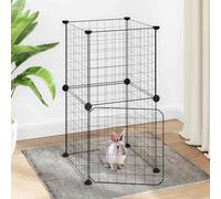 Cage Animaux de Compagnie à 12 Panneaux et Porte Noir 35x35 cm Enclos vidaXL