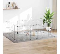 Cage Animaux de Compagnie à 12 Panneaux et Porte Noir 35x35 cm Enclos vidaXL