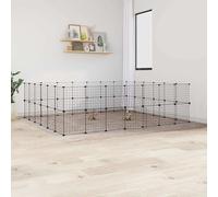 Cage Animaux de Compagnie à 12 Panneaux et Porte Noir 35x35 cm Enclos vidaXL