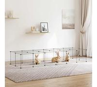 Cage Animaux de Compagnie à 20 Panneaux et Porte Noir 35x35 cm Enclos vidaXL