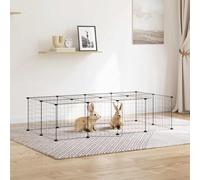 Cage Animaux de Compagnie à 20 Panneaux et Porte Noir 35x35 cm Enclos vidaXL