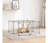 Vidaxl Cage Animaux De Compagnie À 12 Panneaux Et Porte Noir 35x35 Cm