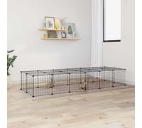 Vidaxl Cage Animaux De Compagnie À 28 Panneaux Et Porte Noir 35x35 Cm