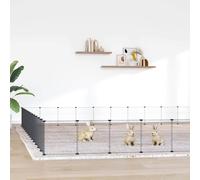 Cage Animaux de Compagnie à 28 Panneaux et Porte Noir 245x245x35cm Enclos vidaXL