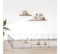Cage Animaux de Compagnie à 28 Panneaux et Porte Noir 245x245x35cm Enclos vidaXL