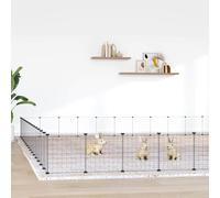 Cage Animaux de Compagnie à 28 Panneaux et Porte Noir 35x35 cm Enclos vidaXL