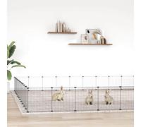 Cage Animaux de Compagnie à 28 Panneaux et Porte Noir 35x35 cm Enclos vidaXL